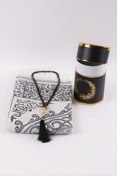 Silindir  Kutu (Seccade +İnci Tespih) SİYAH