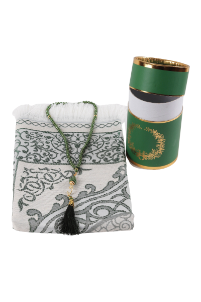 Silindir  Kutu (Seccade +İnci Tespih) YEŞİL