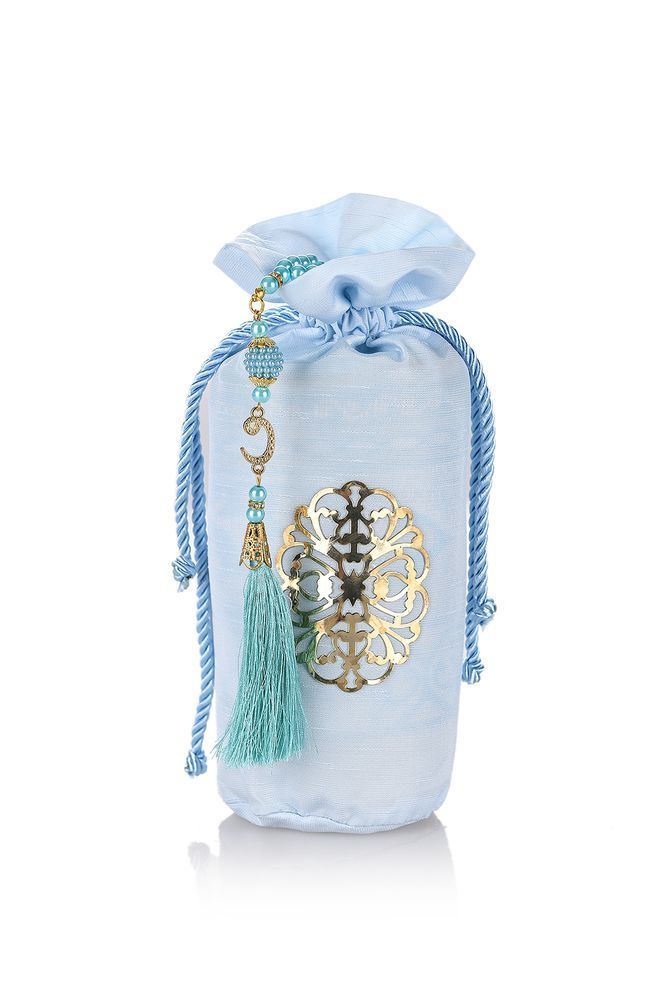 Osmanlı İpeği Şantuk Kese+Seccade+İnci Tespih BEBE MAVİ