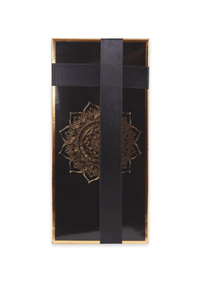 ECRİN SERİSİ KUTULU (Pamuk Seccade+Güpürlü Şal+İnci Tespih) NO:1 SİYAH