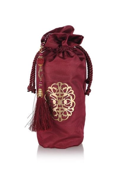 Osmanlı İpeği Şantuk Kese+Seccade+İnci Tespih BORDO