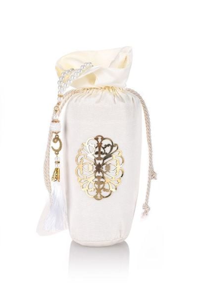 Osmanlı İpeği Şantuk Kese+Seccade+İnci Tespih KREM