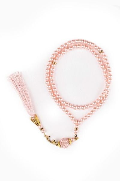 AFRA SERİSİ 4'lü SET ( Pamuk Seccade+ İnci Tespih +Yasin + Güpürlü Şal ) NO:2 PUDRA