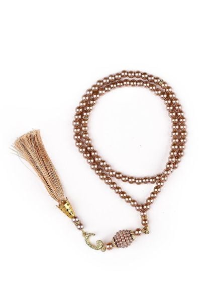 AFRA SERİSİ 4'lü SET ( Pamuk Seccade+ İnci Tespih +Yasin + Güpürlü Şal ) NO:2 GOLD