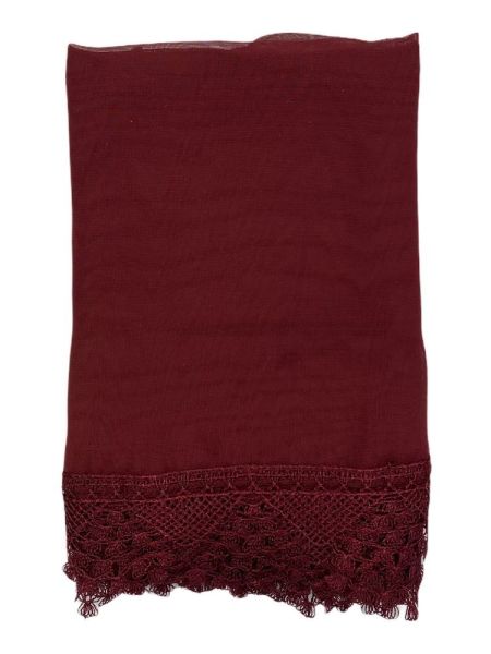 AFRA SERİSİ 4'lü SET ( Pamuk Seccade+ İnci Tespih +Yasin + Güpürlü Şal ) NO:2 BORDO
