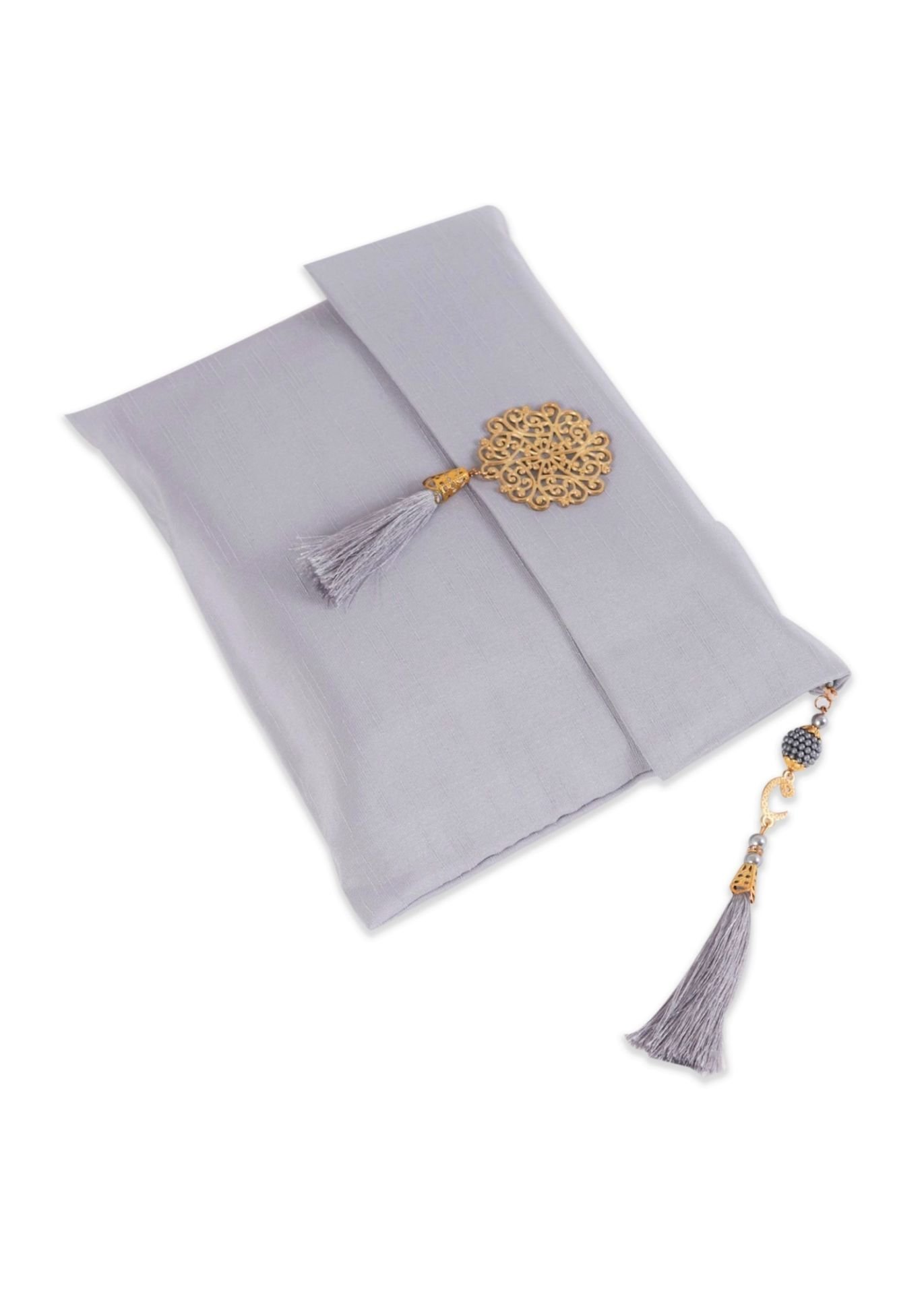 Büyük Şantuk Çanta Full Set ( Pamuk Seccade+Yasin+Tespih) GRİ