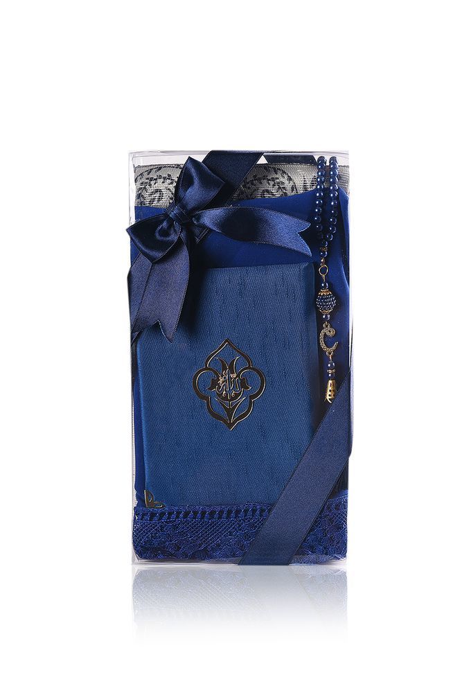 AFRA SERİSİ 4'lü SET ( Pamuk Seccade+ İnci Tespih +Yasin + Güpürlü Şal ) NO:2