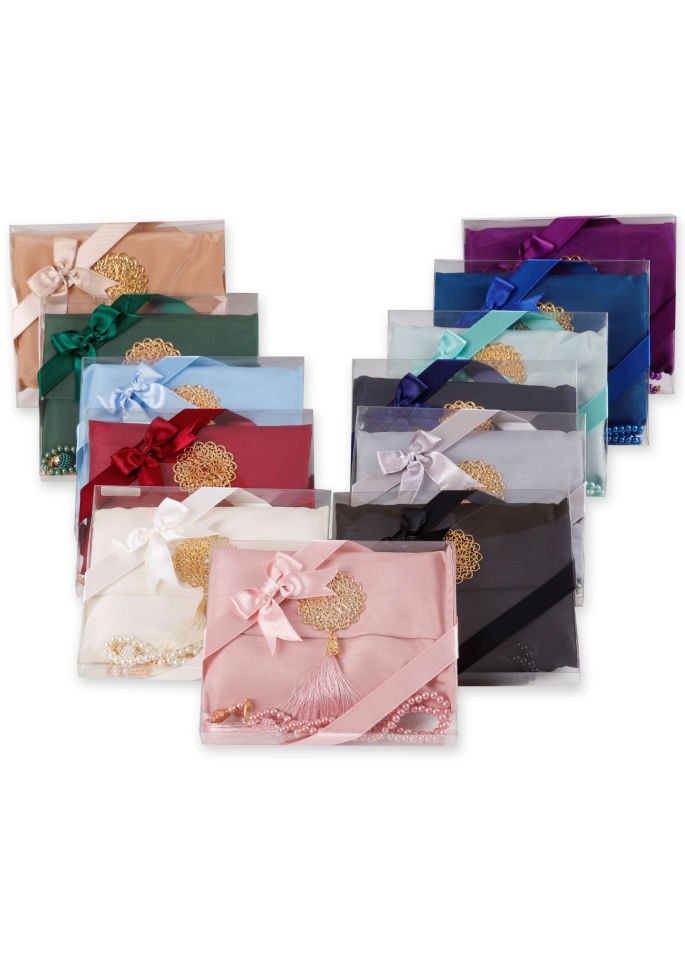 MEVA SERİSİ 3'lü SET (Madalyonlu Çanta+ Şantuk Yasin+ İnci Tespih) NO:2