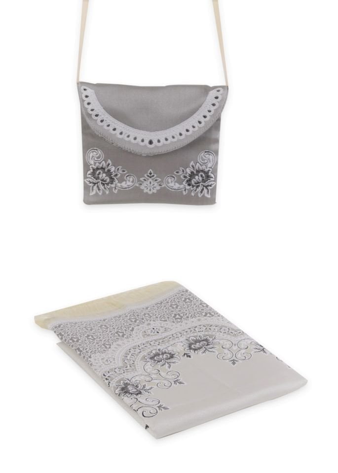 Keseli Saten Seccade İp Askılı Lüks GRİ