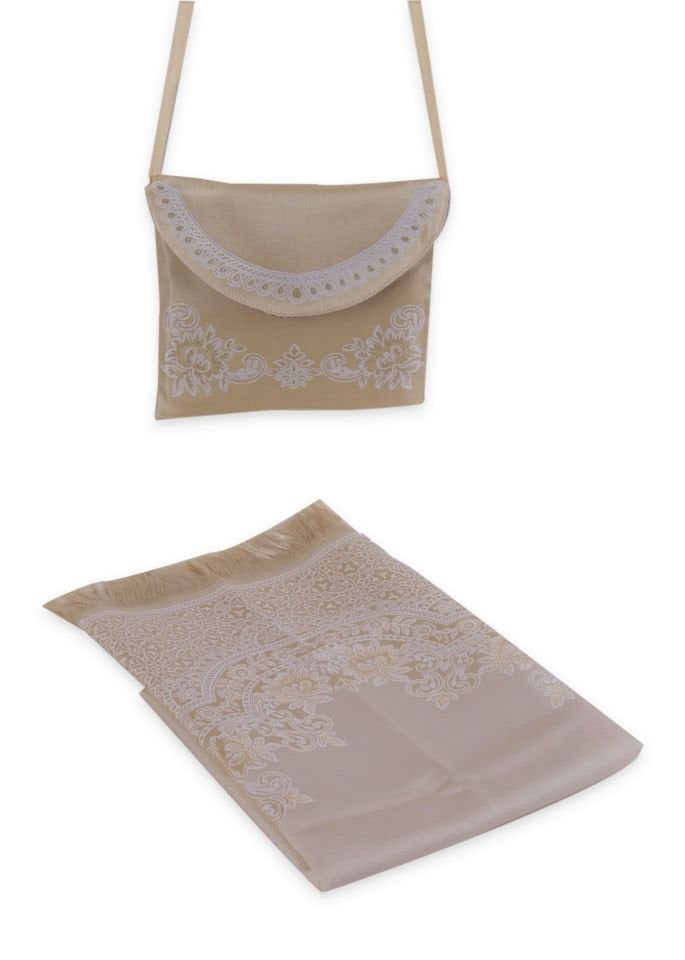 Keseli Saten Seccade İp Askılı Lüks KREM