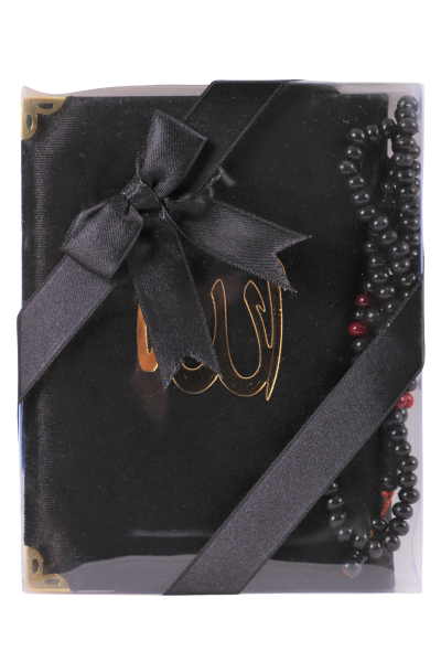 Çanta Boy Kadife Yasin+Tespih SİYAH