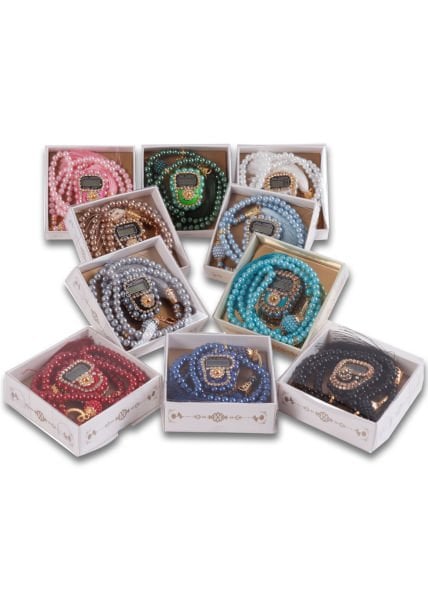 Taşlı Çiçekli Zikirmatik+ İnci Tespih (Kutulu)