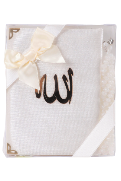 Çanta Boy Kadife Yasin+Tespih KREM