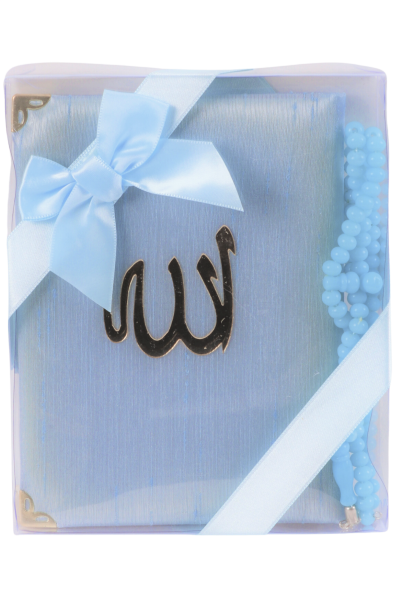 Çanta Boy Kadife Yasin+Tespih BEBE MAVİ