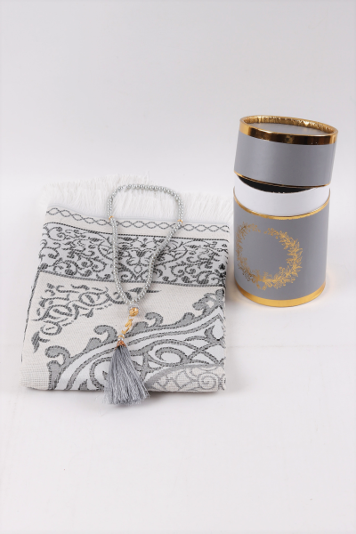 Silindir  Kutu (Seccade +İnci Tespih) GRİ