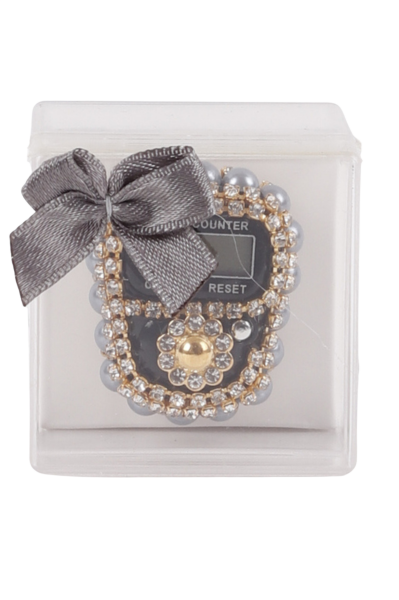 Taşlı Zikirmatik Şeffaf Kutulu (Kare) GRİ