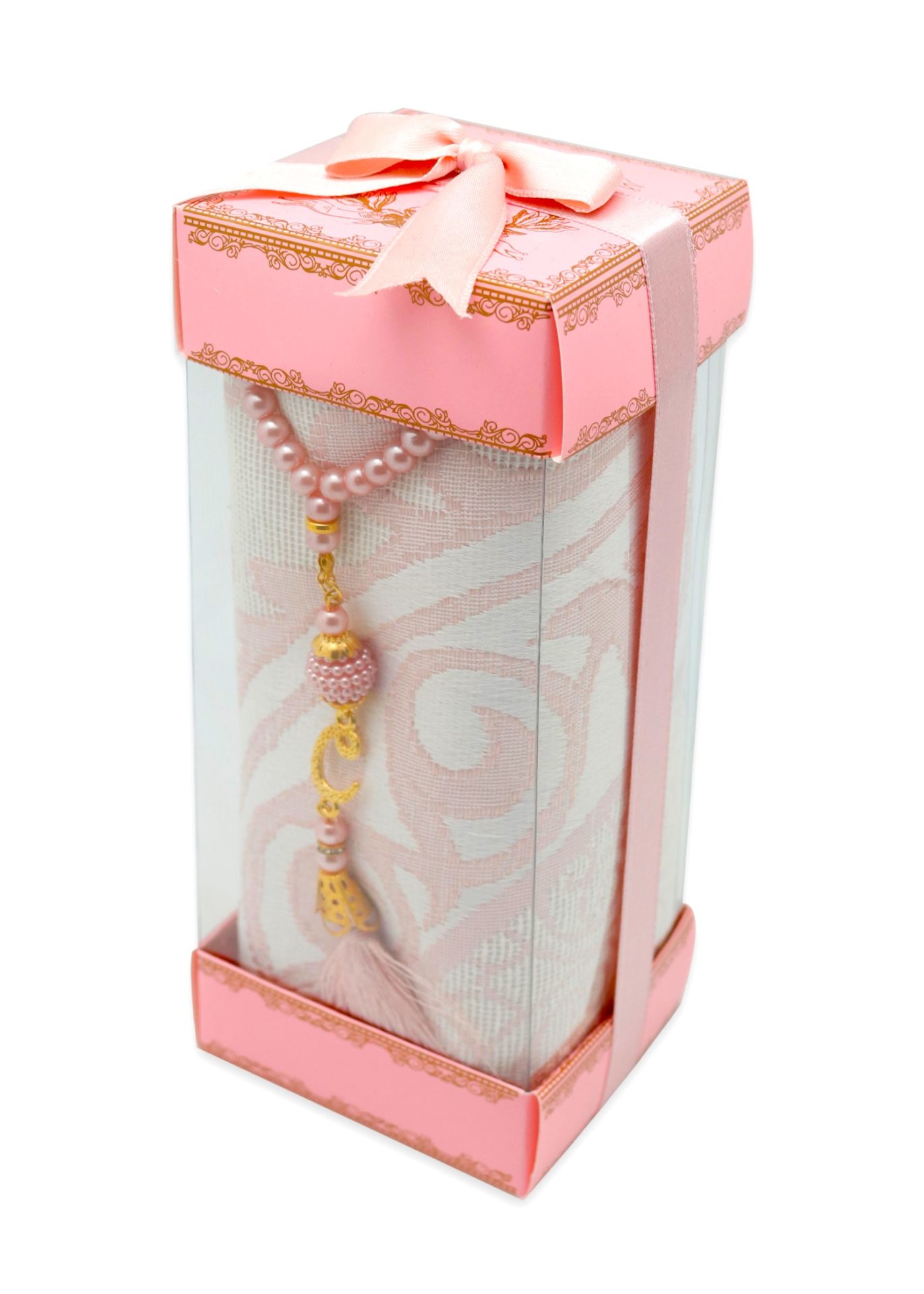 Varaklı Altı Üstü Kutulu ( Seccade+Tespih ) PUDRA