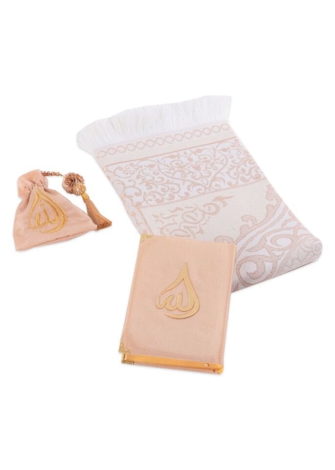 HÜSNA SERİSİ  (Çanta Boy Kuran+Kese+Disko Top Tespih+Seccade) NO:2 GOLD