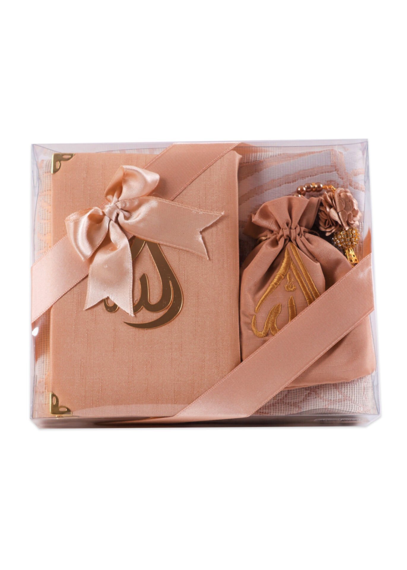 HÜSNA SERİSİ  (Çanta Boy Kuran+Kese+Disko Top Tespih+Seccade) NO:2 GOLD