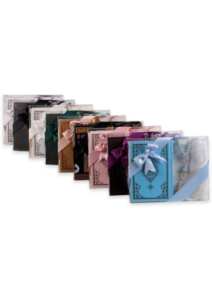 LİNA SERİSİ 3'lü SET ( Çanta Boy Termo Kuran + Seccade + İnci Tespih ) NO.2