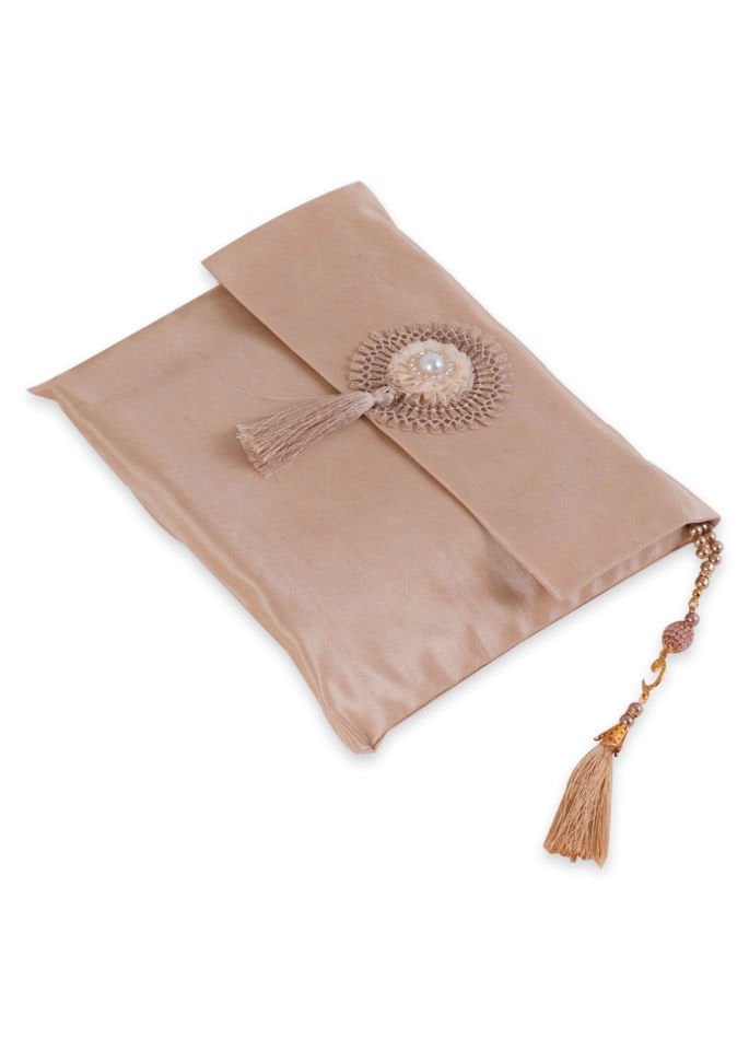 Büyük Şantuk Çanta Full Set Çiçekli (Yasin+Seccade+Tespih) GOLD