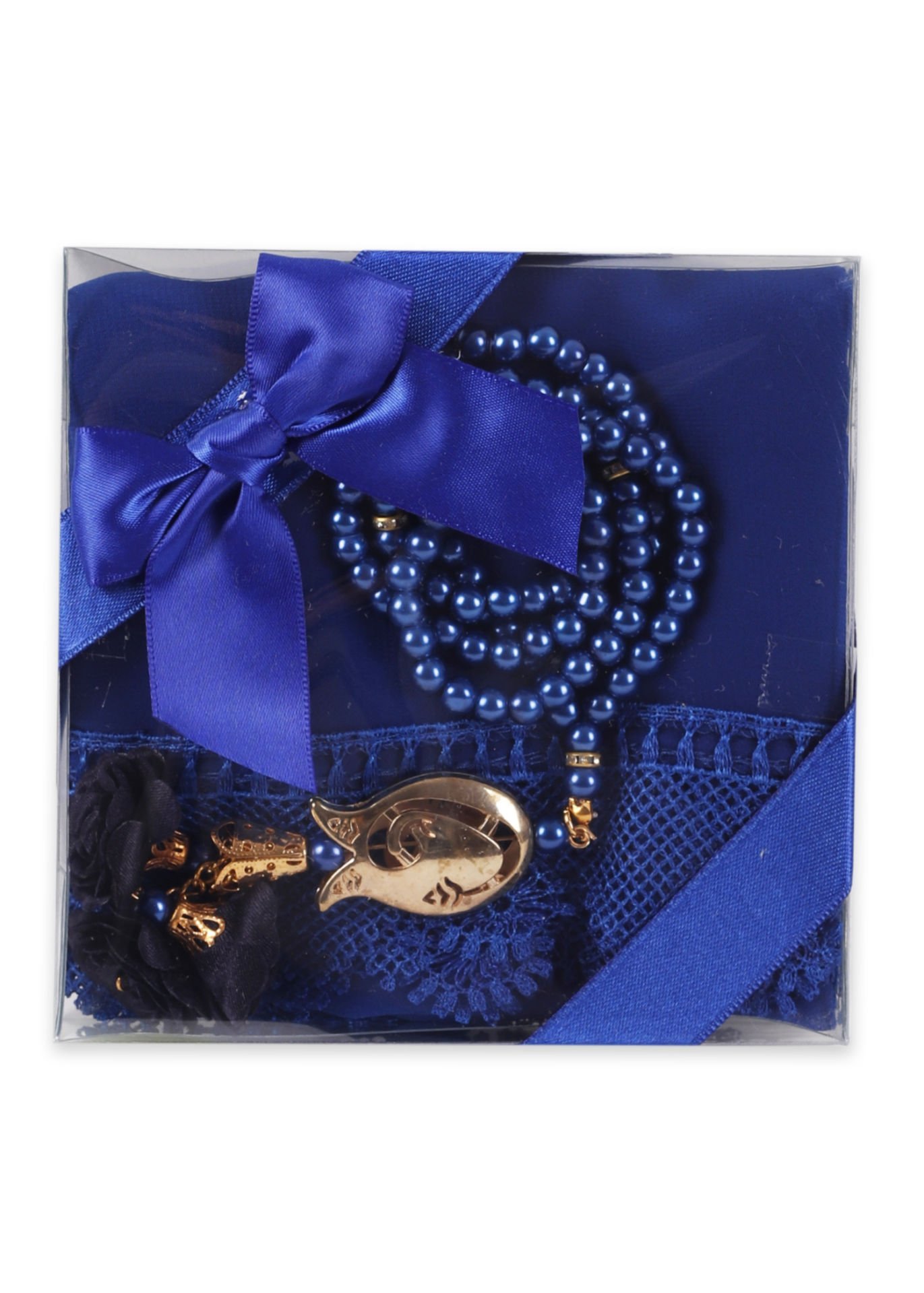 Asetat Set (Güpürlü Şal+İnci Tespih) SAKS