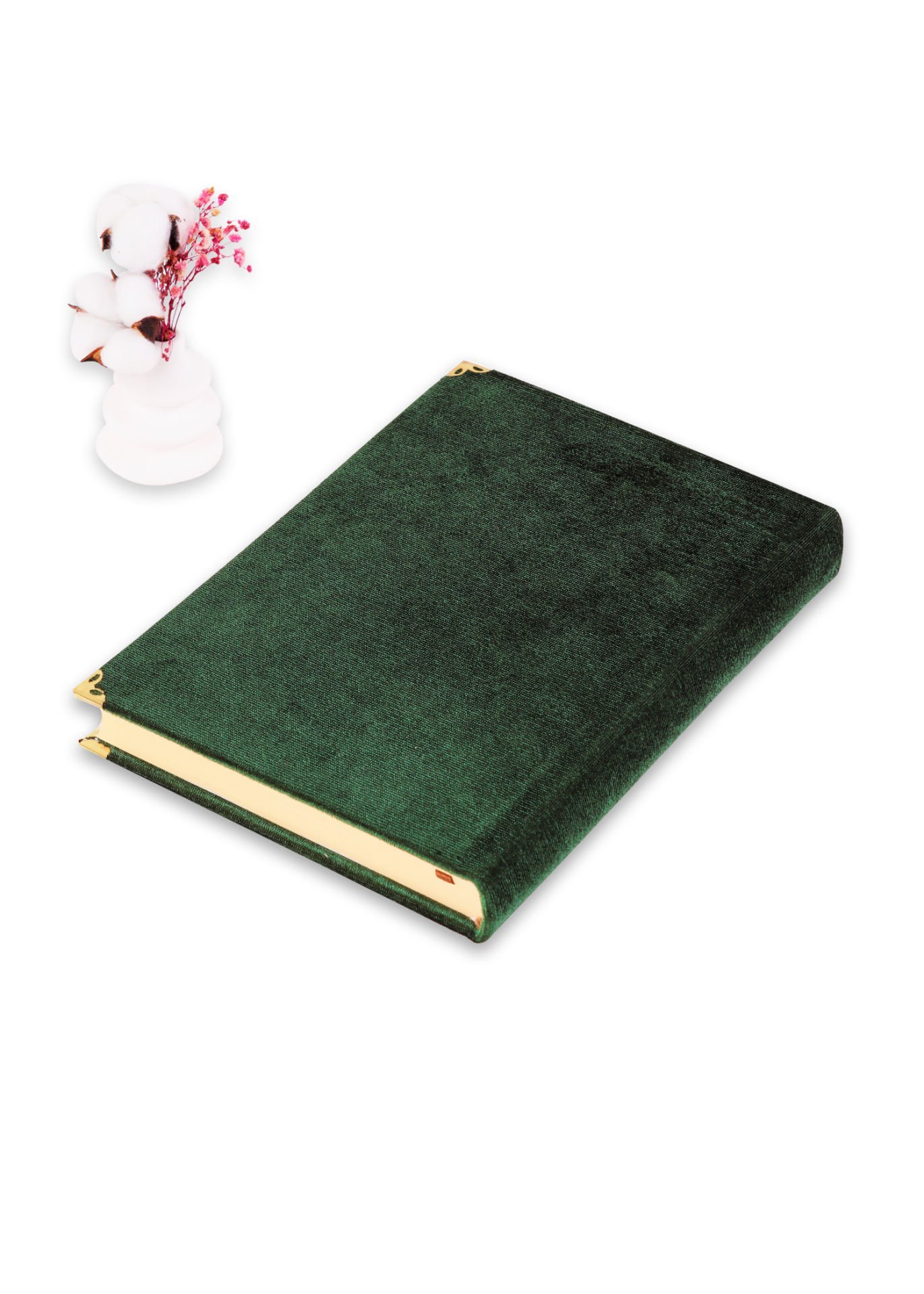 Kadife Kaplı Kuran (Orta Boy) (16*24) YEŞİL