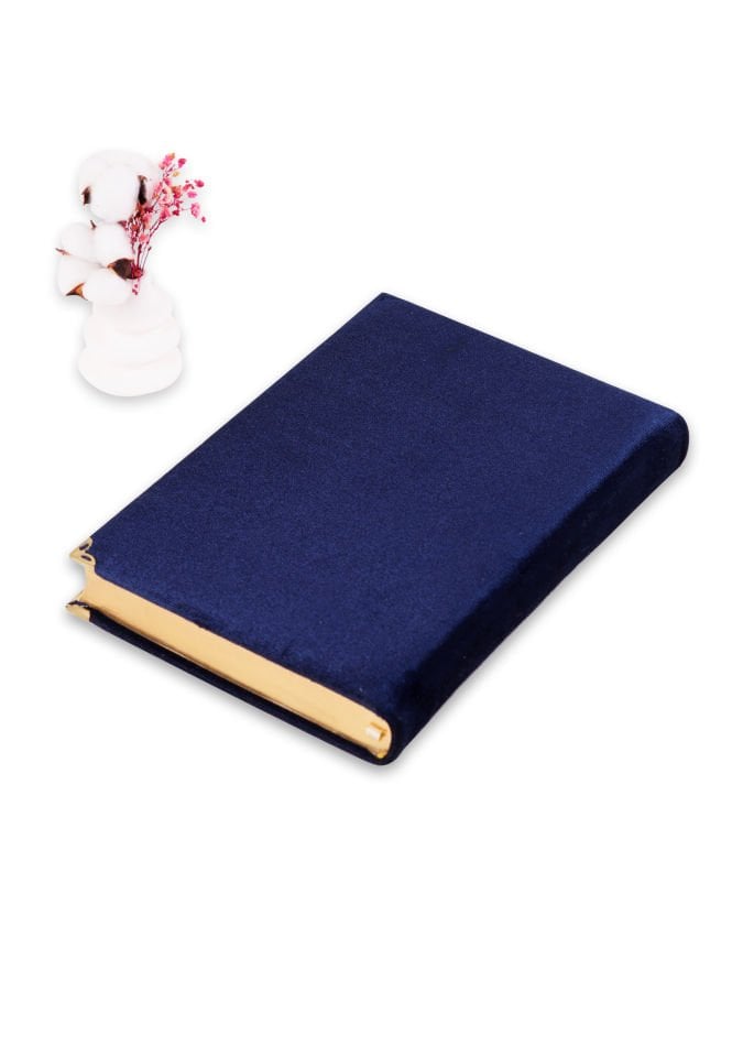 Kadife Kaplı Kuran (Orta Boy) (16*24) LACİVERT