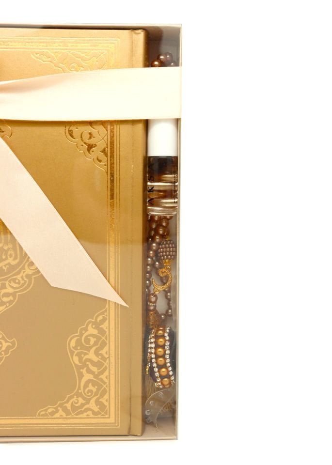 İSMİHAN SERİSİ (Orta Boy Kuran+Tespih+Esans+Zikirmatik) GOLD