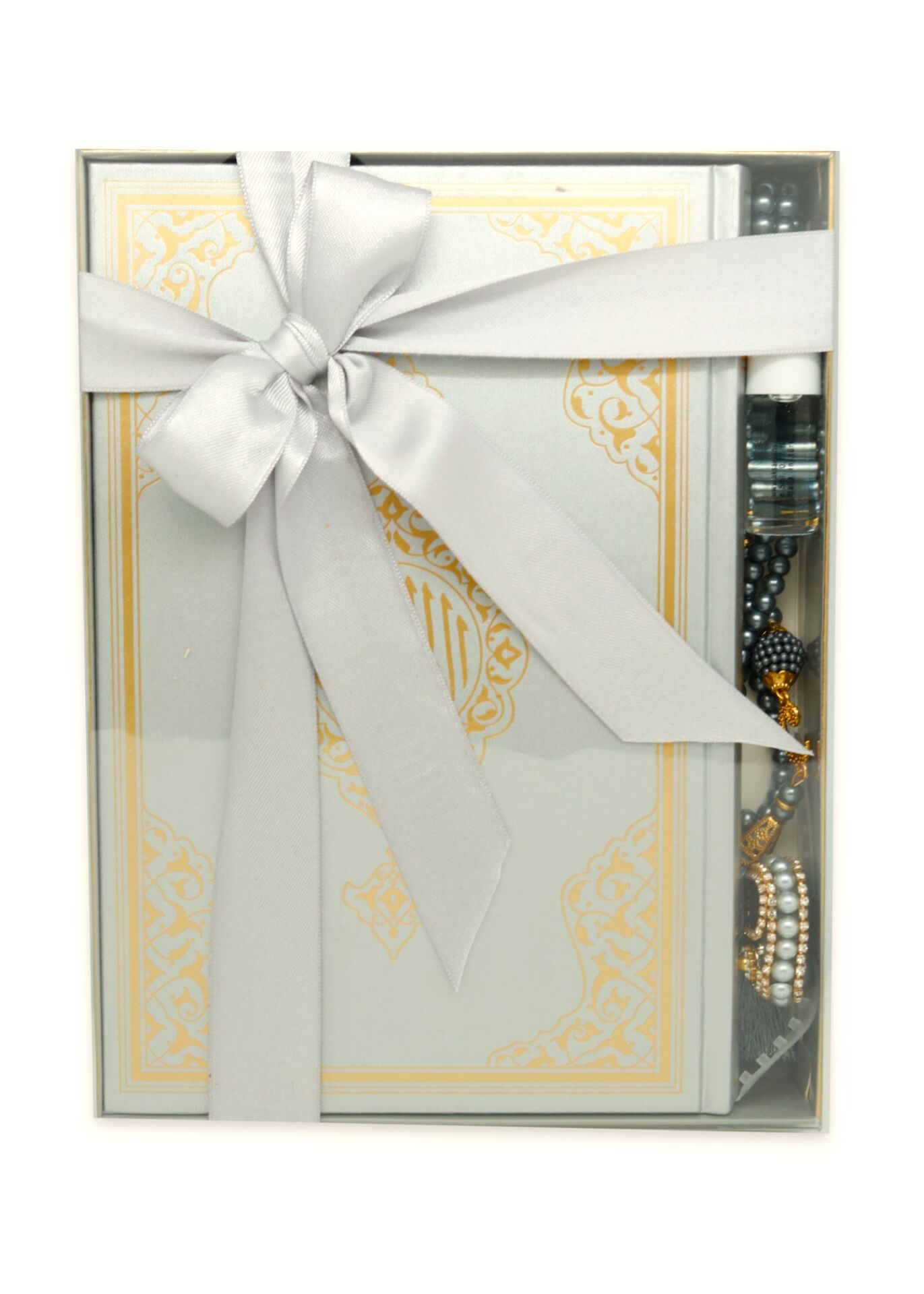 İSMİHAN SERİSİ (Orta Boy Kuran+Tespih+Esans+Zikirmatik) GRİ