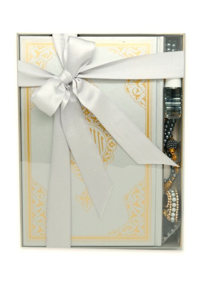 İSMİHAN SERİSİ (Orta Boy Kuran+Tespih+Esans+Zikirmatik) GRİ