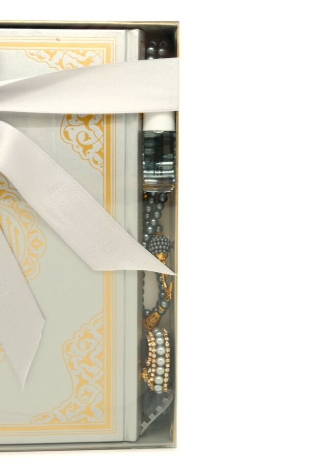 İSMİHAN SERİSİ (Orta Boy Kuran+Tespih+Esans+Zikirmatik) GRİ