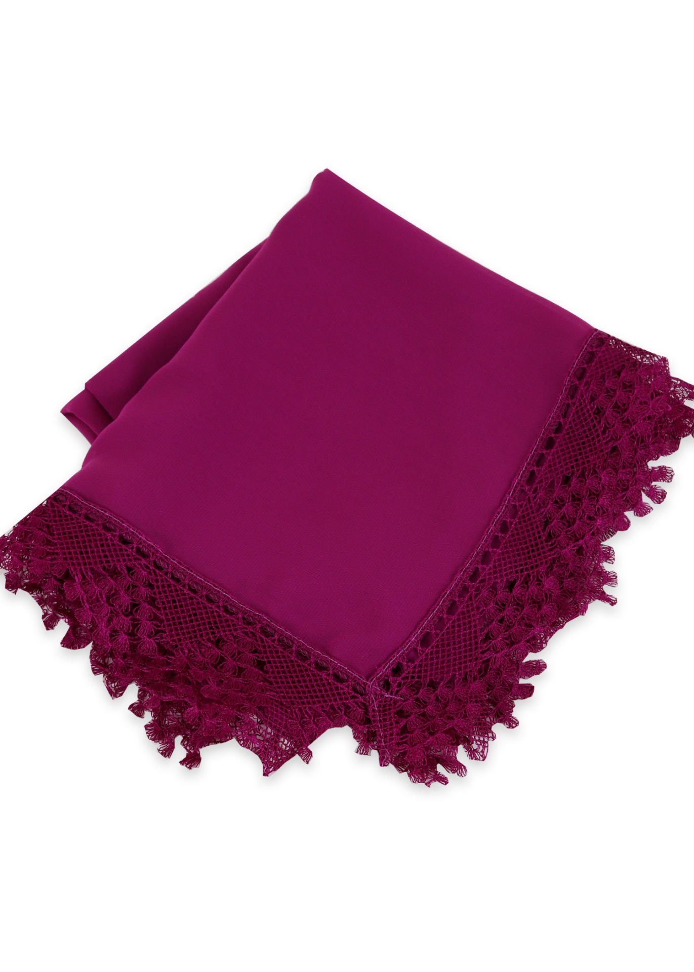 Güpürlü Uzun Şifon Şal MÜRDÜM