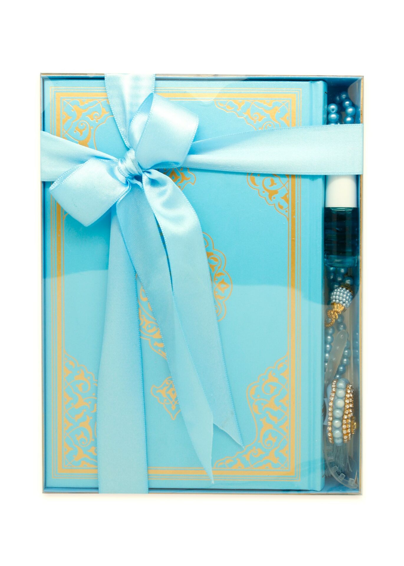 İSMİHAN SERİSİ (Orta Boy Kuran+Tespih+Esans+Zikirmatik) BEBE MAVİ