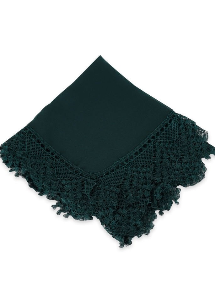 Güpürlü Uzun Şifon Şal YEŞİL