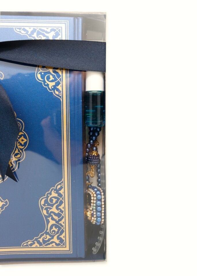 İSMİHAN SERİSİ (Orta Boy Kuran+Tespih+Esans+Zikirmatik) LACİVERT