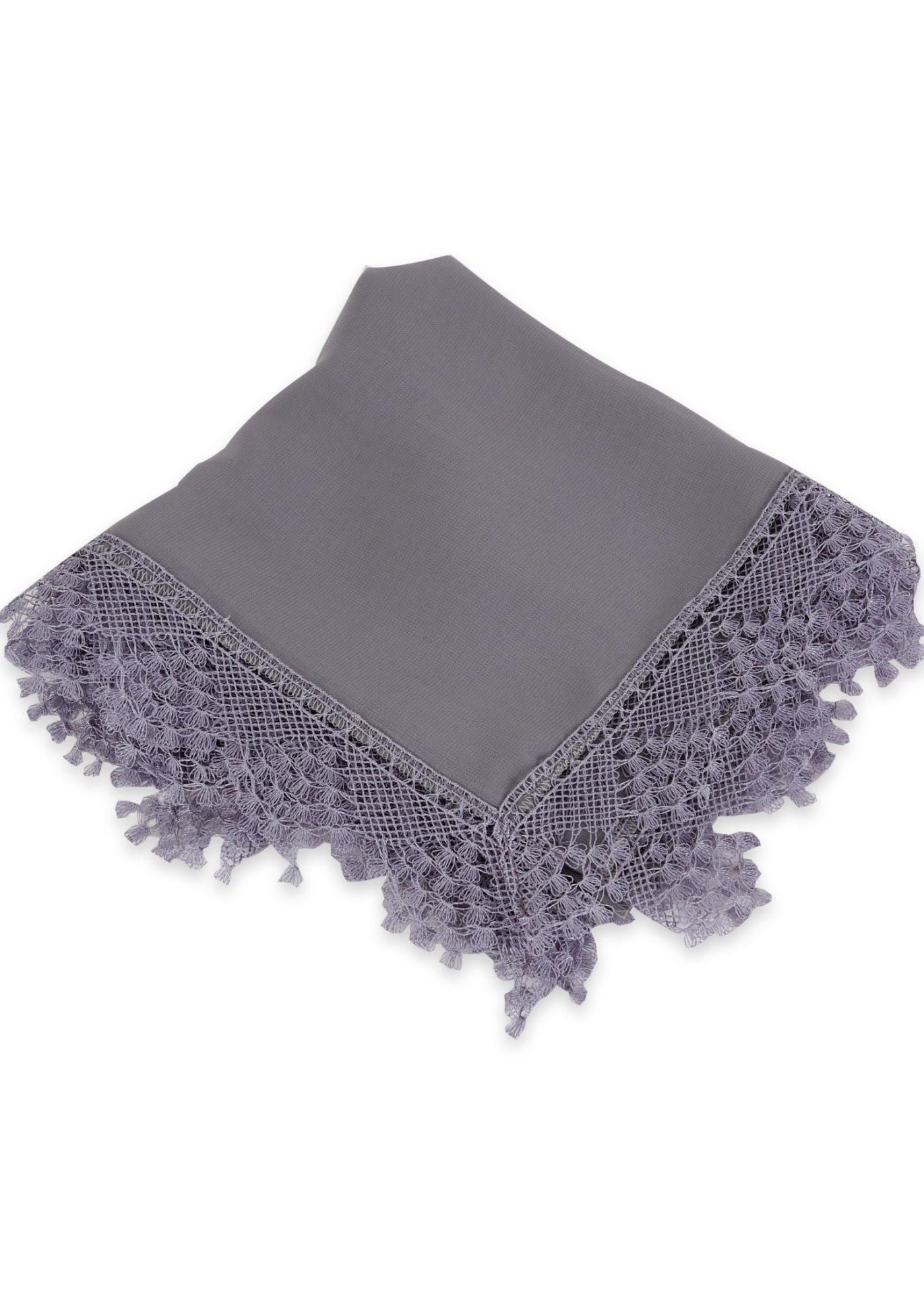 Güpürlü Uzun Şifon Şal GRİ