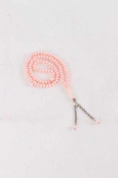 7mm 99'lu Lüks İnci Sedefli,Zincirli Tespih PUDRA