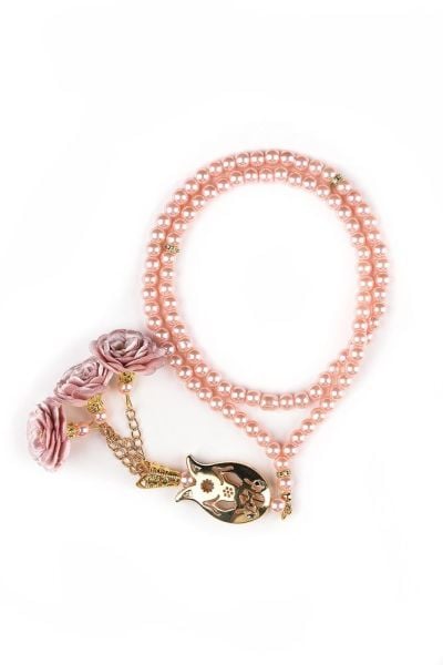 Çiçekli Tasarım İnci Tespih (LALELİ) PUDRA