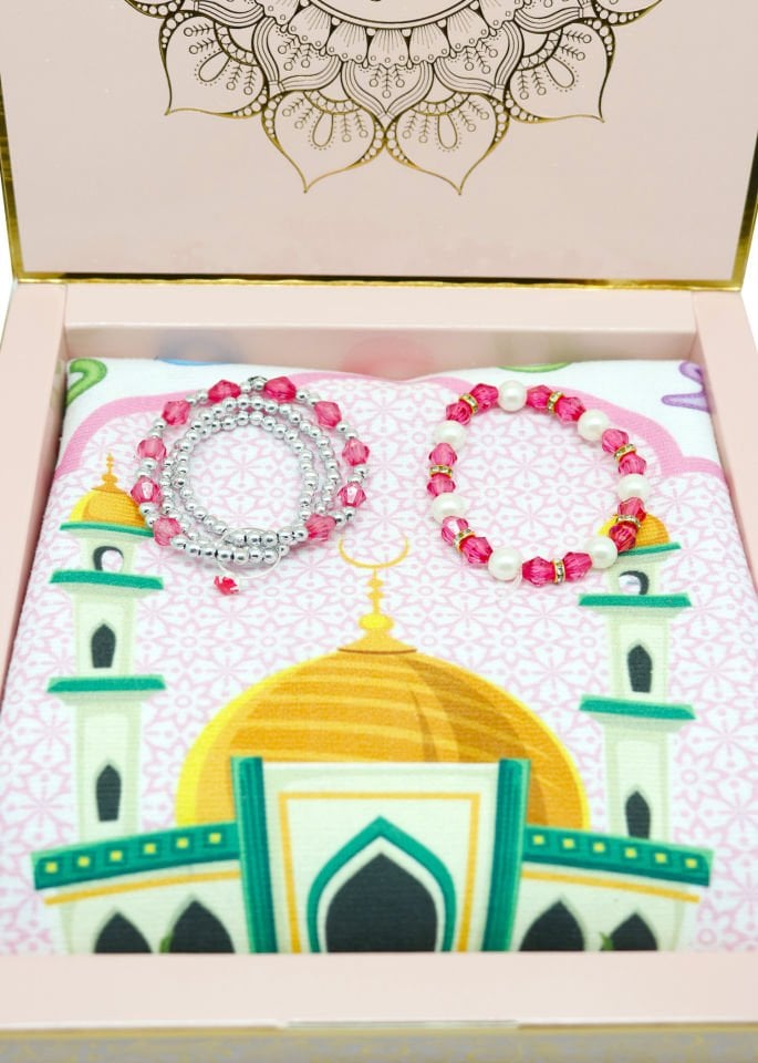 RAMAZAN ÇOÇUK SET VARAKLI KUTU MAVİ RENK - PEMBE RENK