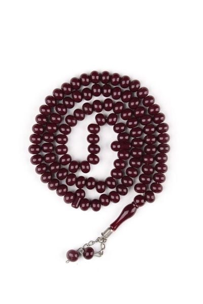 Akrilik Tespih Metal Püskül 10mm KAHVE RENGİ - DÜZ RENK - 10 MM