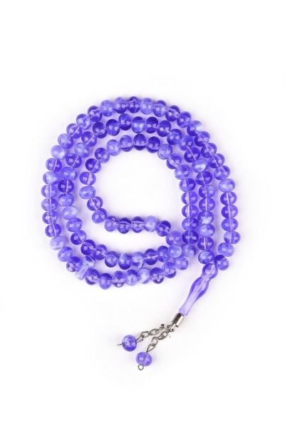 Akrilik Metal Püskül Tespih 8mm LİLA - KIRÇILLI - 8 MM