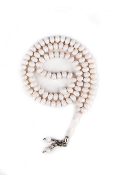 99'lu Zümrüt Kristal Kesim Tespih 9mm BEYAZ