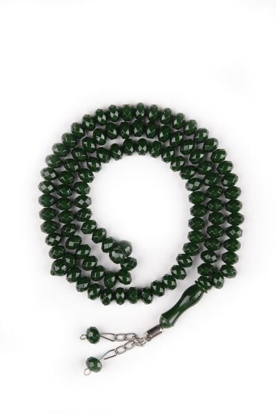 99'lu Zümrüt Kristal Kesim Tespih 9mm YEŞİL