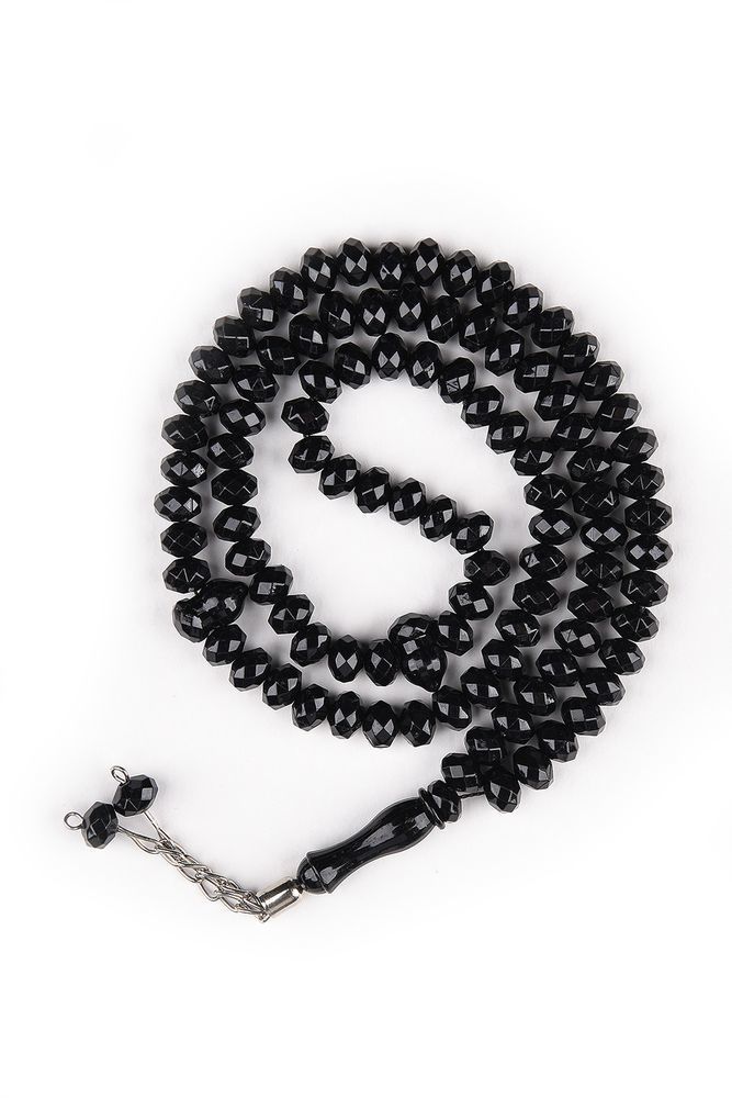 99'lu Zümrüt Kristal Kesim Tespih 9mm SİYAH