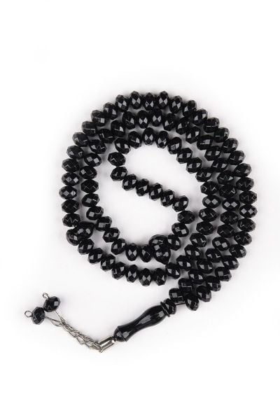 99'lu Zümrüt Kristal Kesim Tespih 9mm SİYAH