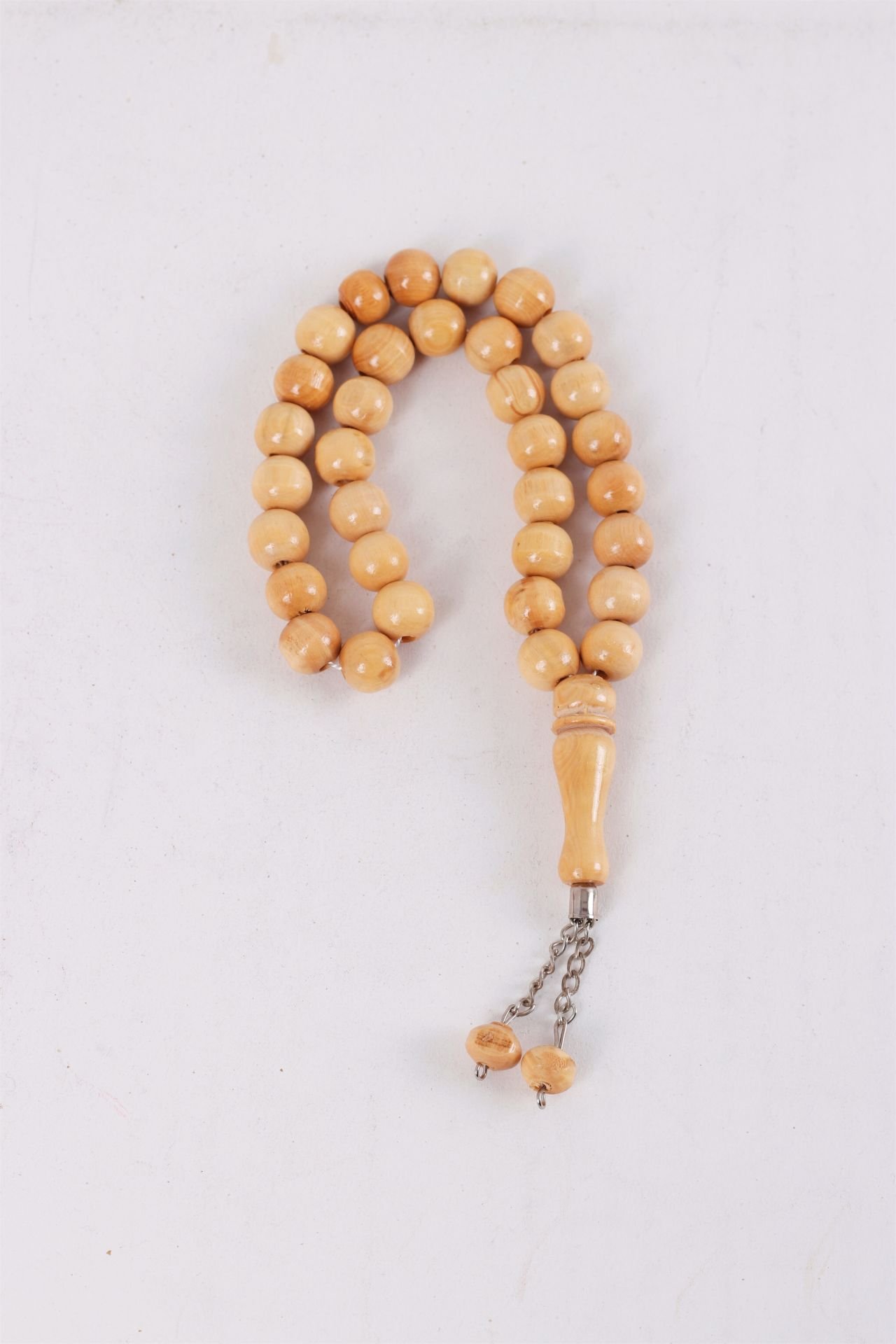 33'lük 10mm Ağaç Tespih (ŞİMŞİR) KREM