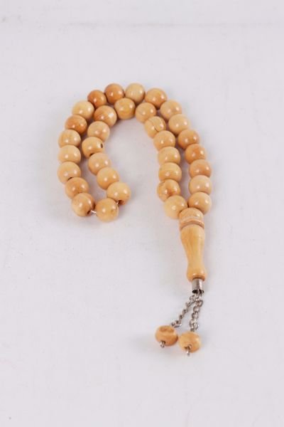 33'lük 10mm Ağaç Tespih (ŞİMŞİR) KREM