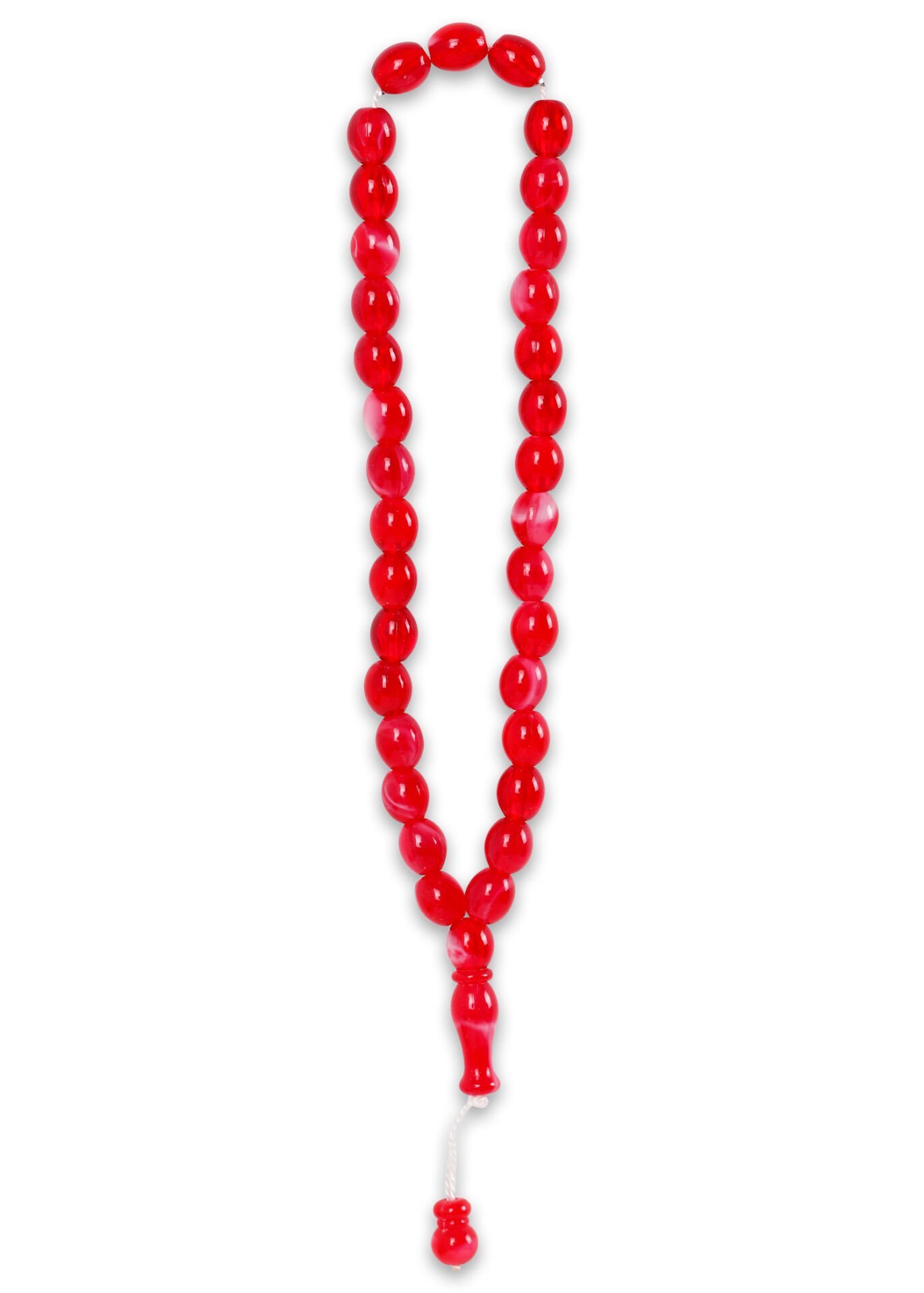 33'lük 7mm Arpa Model Tespih KIRMIZI