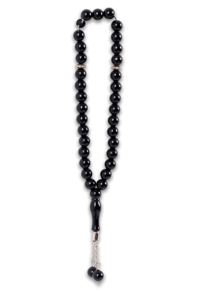 33'lük 12mm Demir Püskül Tespih SİYAH